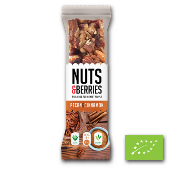 Nuts & Berries Bar Pecan & Cinnamon BIO (15 x 30 gram)
